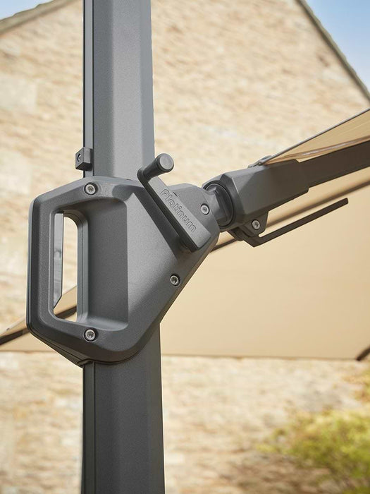 Square Cantilever Parasol Set - Slate & Champagne