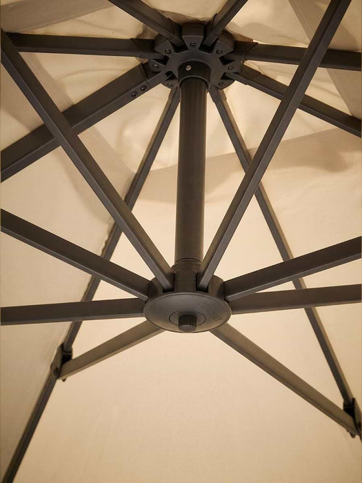 Square Cantilever Parasol Set - Slate & Champagne