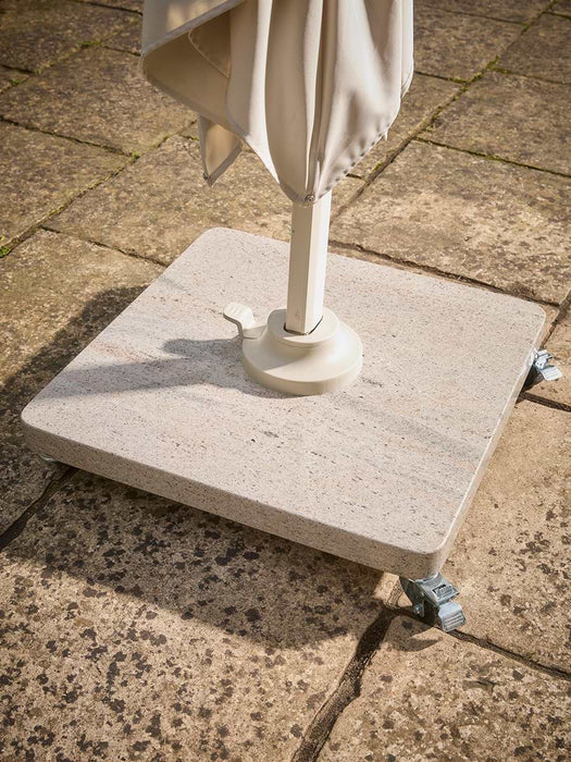 Square Cantilever Parasol Set - Sandstone & Champagne