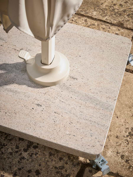 Square Cantilever Parasol Set - Sandstone & Champagne
