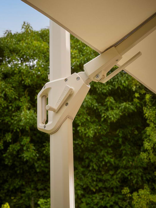Square Cantilever Parasol Set - Sandstone & Champagne