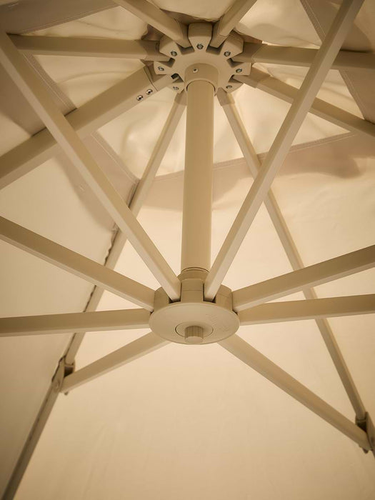 Square Cantilever Parasol Set - Sandstone & Champagne