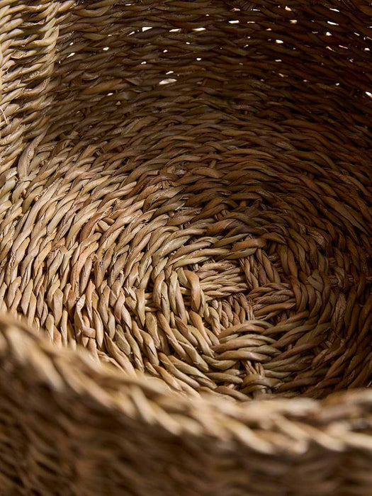 Three Lidded Seagrass Storage Baskets