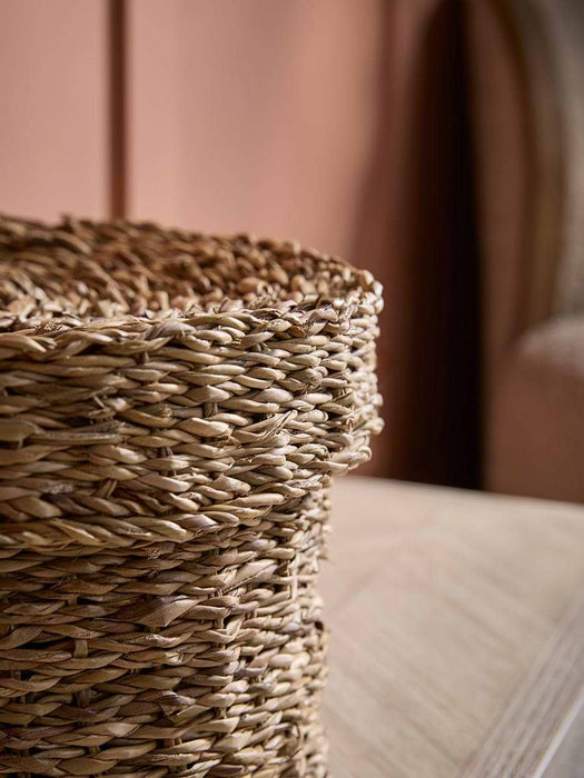 Three Lidded Seagrass Storage Baskets