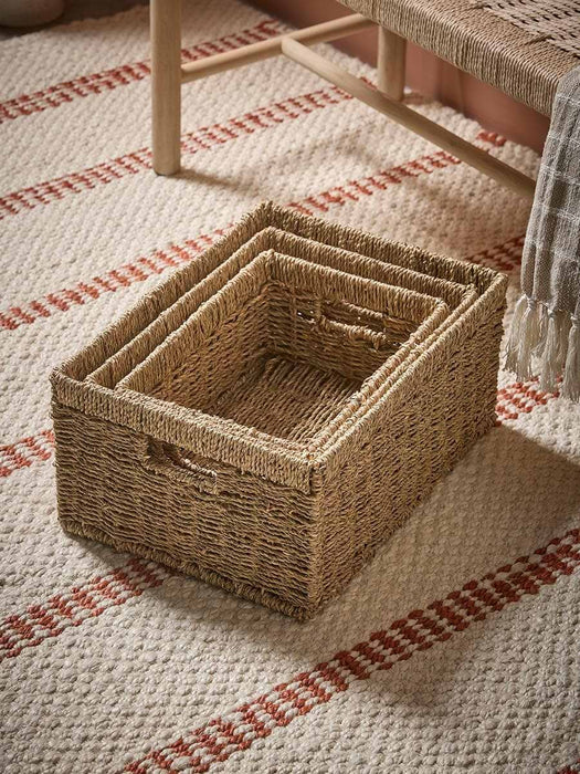 Three Nesting Seagrass Storage Trays