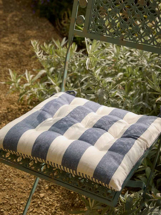 Wide Stripe Indoor/Outdoor Seat Pad - Blue