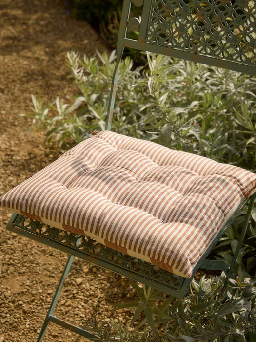 Wide Stripe Indoor/Outdoor Seat Pad - Terracotta