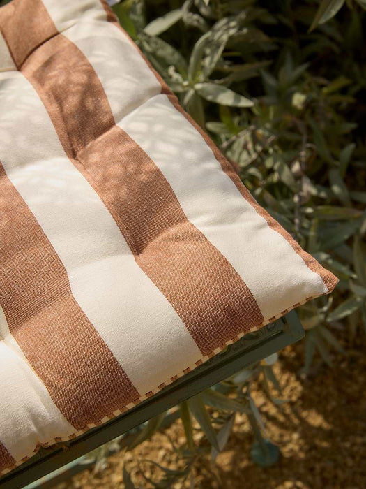 Wide Stripe Indoor/Outdoor Seat Pad - Terracotta