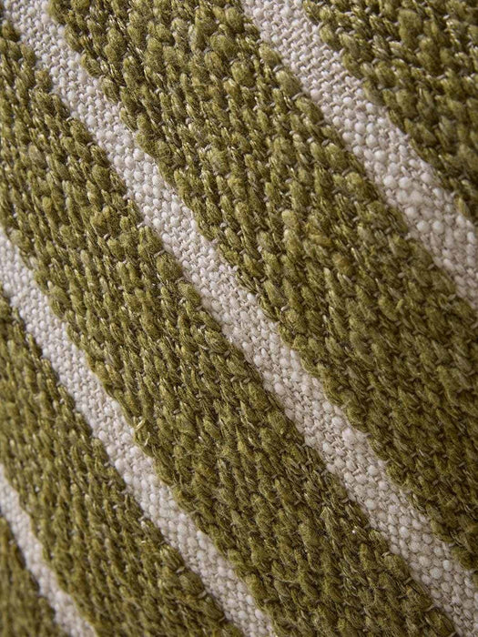 Textured Wide Stripe Cushion - Olive