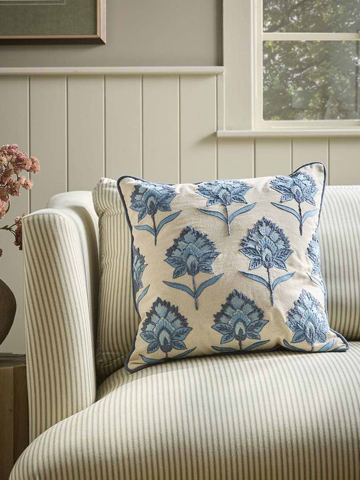 Embroidered Floral Cushion