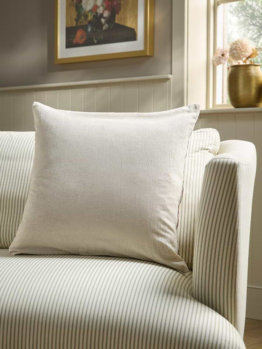 Embroidered Hand Block Printed Cushion Cover - Large