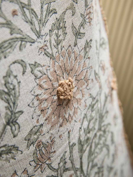 Embroidered Hand Block Printed Cushion Cover - Large
