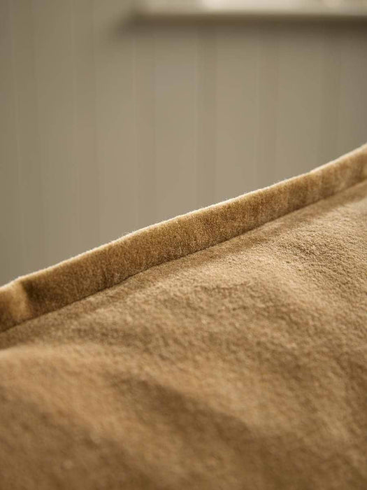 Velvet & Cotton Linen Large Square Cushion Cover - Nutmeg