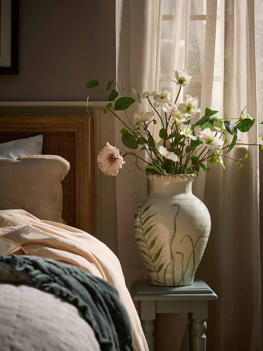 Ruffle Quilted Velvet Bedspread - Nordic Blue