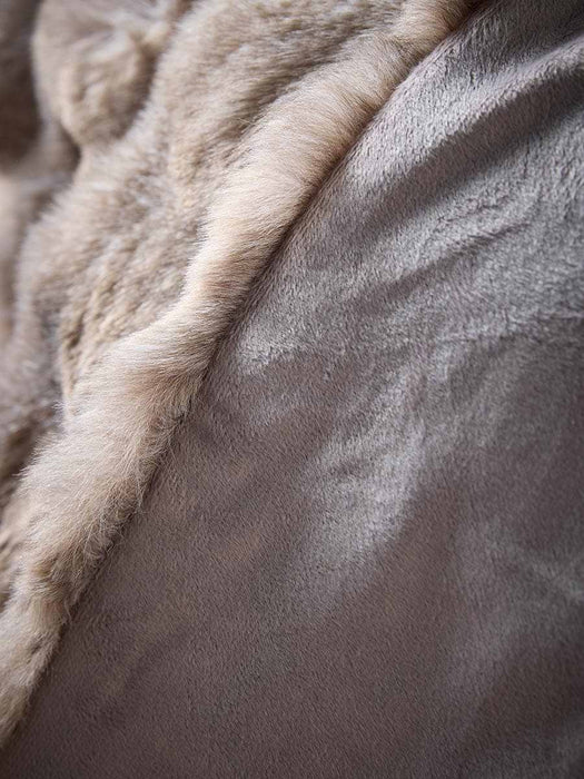 Bobble Faux Fur Throw - Slate Grey