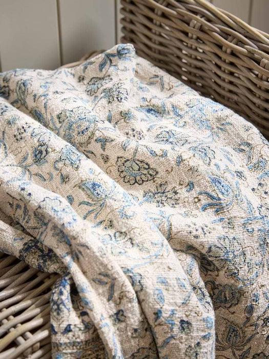 Kaia Blue Block Printed Throw
