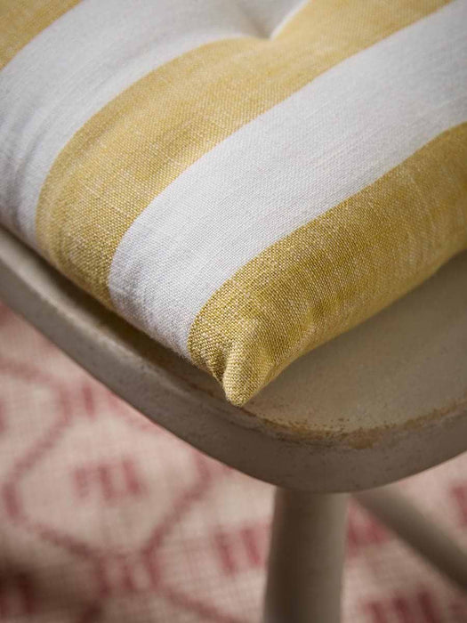 Cotton Seat Pad - Ochre Stripe