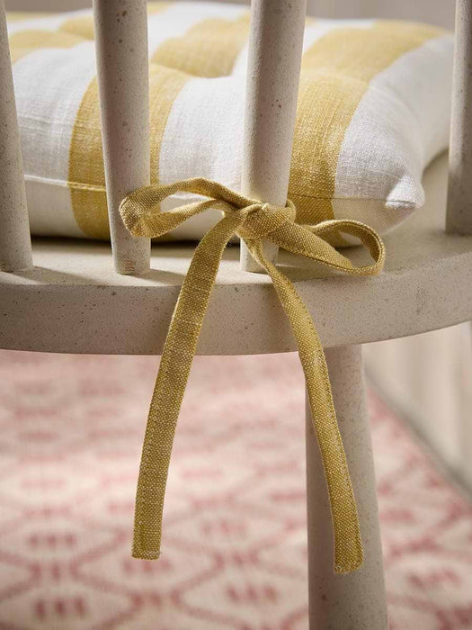 Cotton Seat Pad - Ochre Stripe