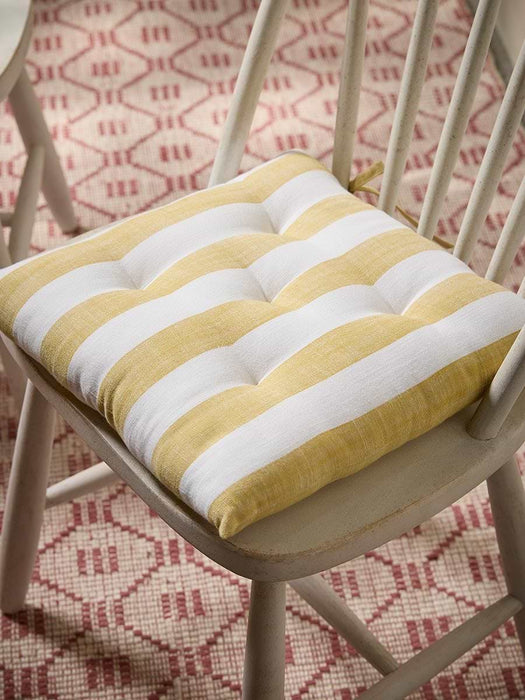 Cotton Seat Pad - Ochre Stripe