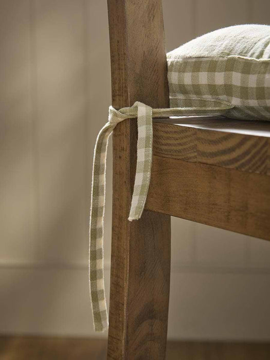 Gingham Seat Pad - Sage Green