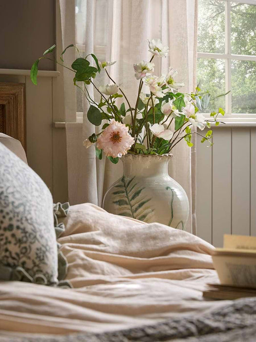 Cotton Quilted Throw - Stem Stripe