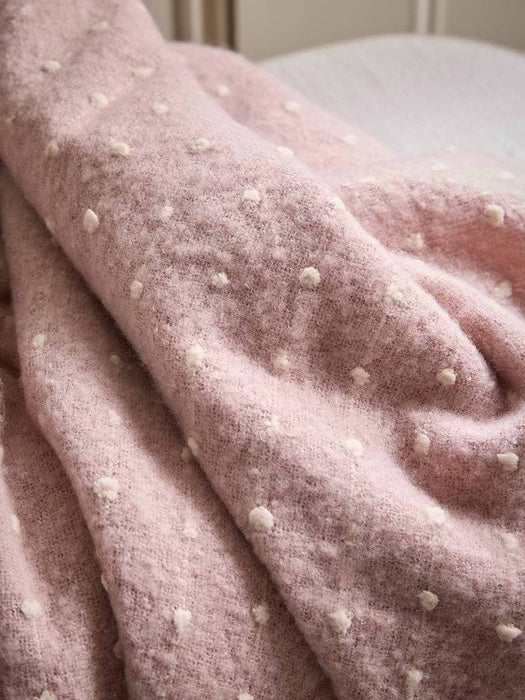 Dusty Pink French Knot Throw