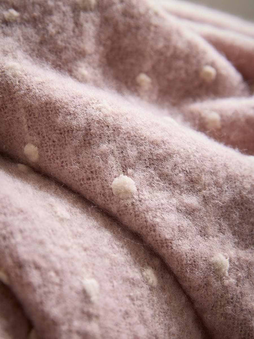 Dusty Pink French Knot Throw