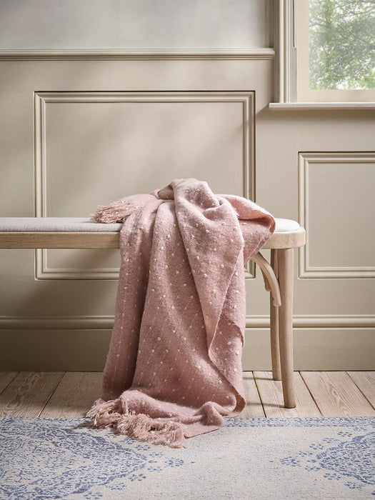 Dusty Pink French Knot Throw