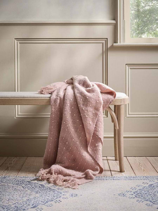 Dusty Pink French Knot Throw