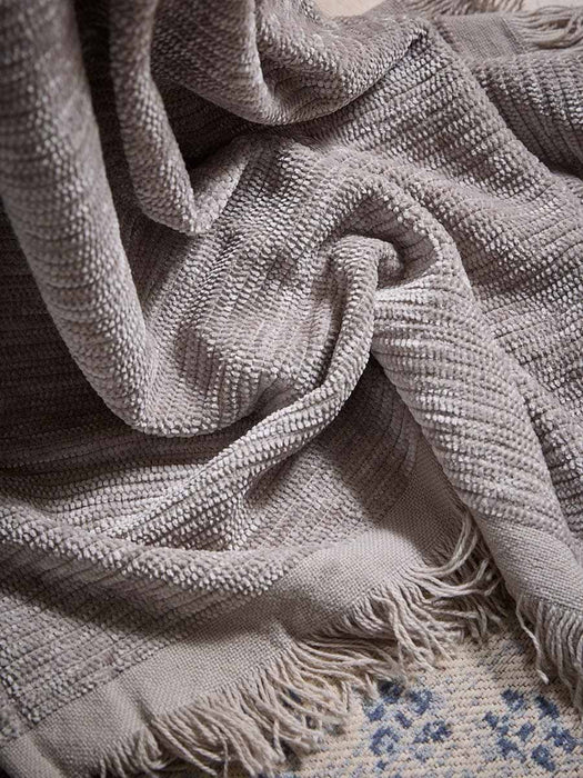 Dovetail Grey Chenille Throw