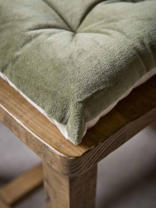 Plush Velvet Seat Pad - Laurel Green