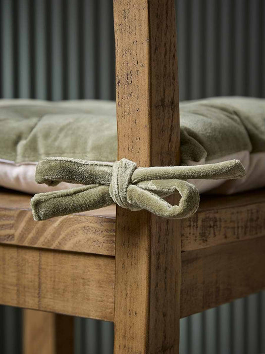 Plush Velvet Seat Pad - Laurel Green