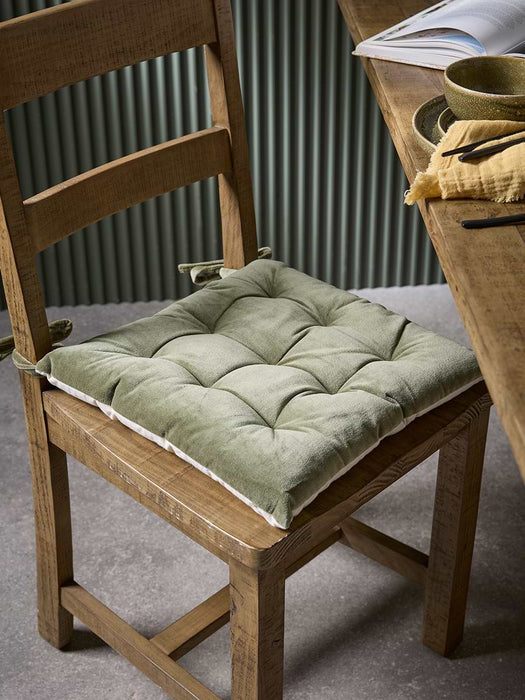 Plush Velvet Seat Pad - Laurel Green