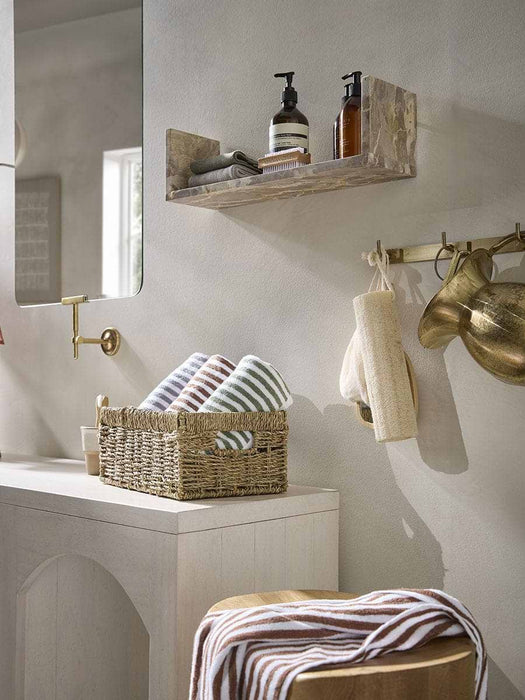 Cotton Striped Hand Towel - Eucalyptus