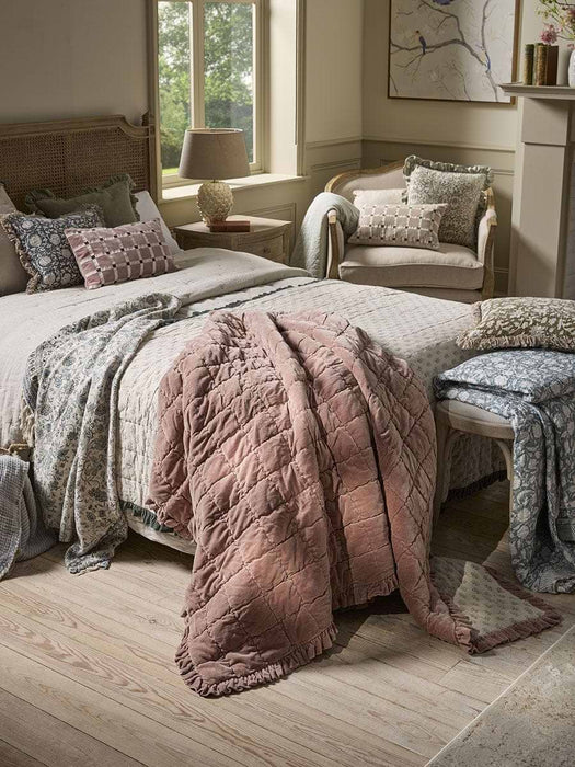 Lola Velvet Cushion - Vintage Rose