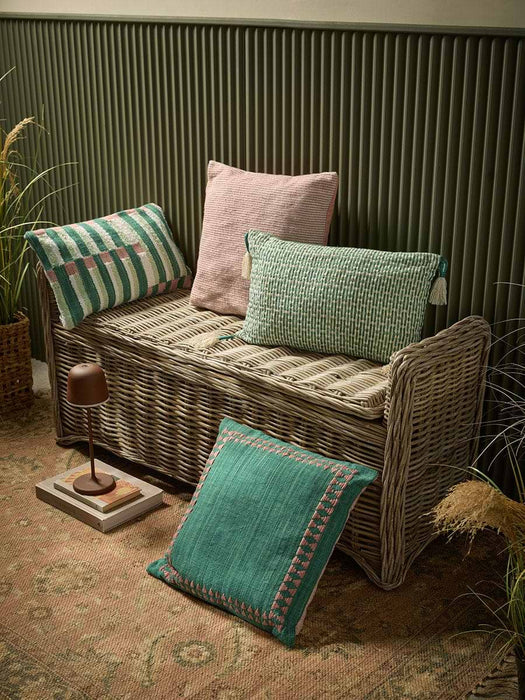 Aurora Grid Embroidered Outdoor Cushion