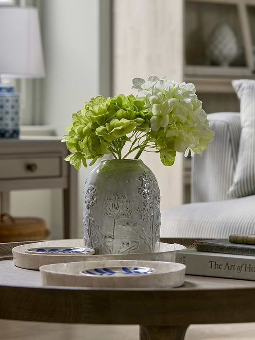 Floral Embossed Ceramic Vase
