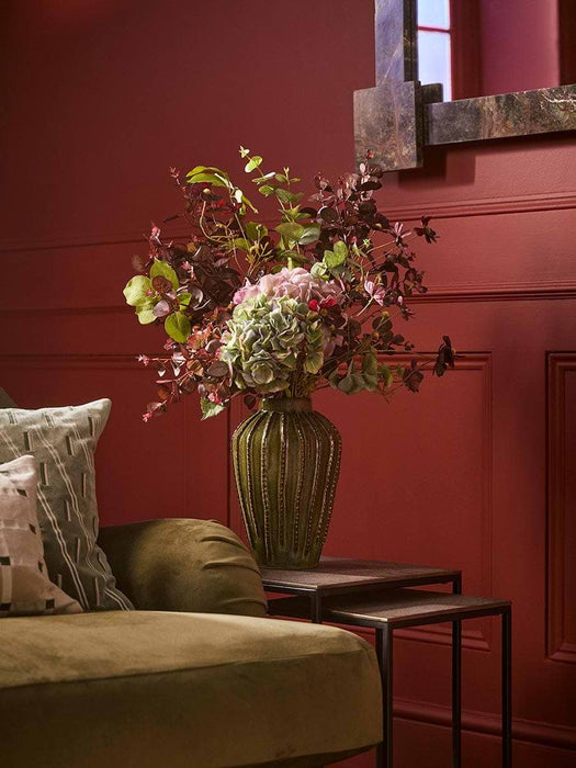 Glazed Textured Vase - Olive
