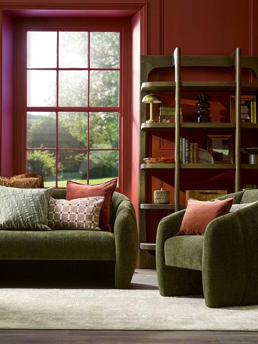 Velvet & Cotton Linen Rectangular Cushion Cover - Deep Red
