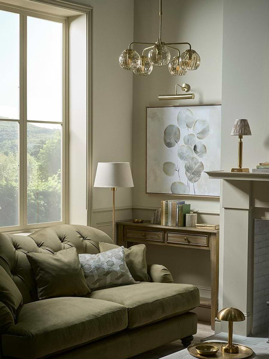 Dimpled Glass Five Arm Chandelier