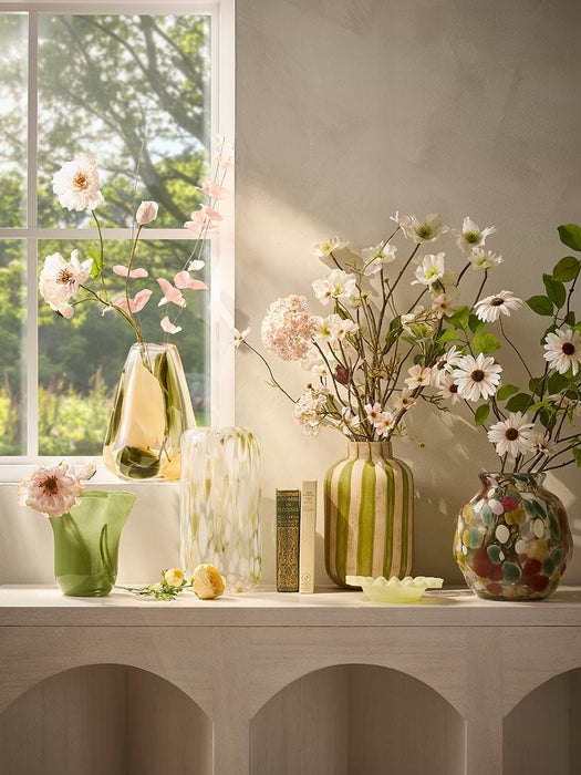 Confetti Glass Vase - Moss