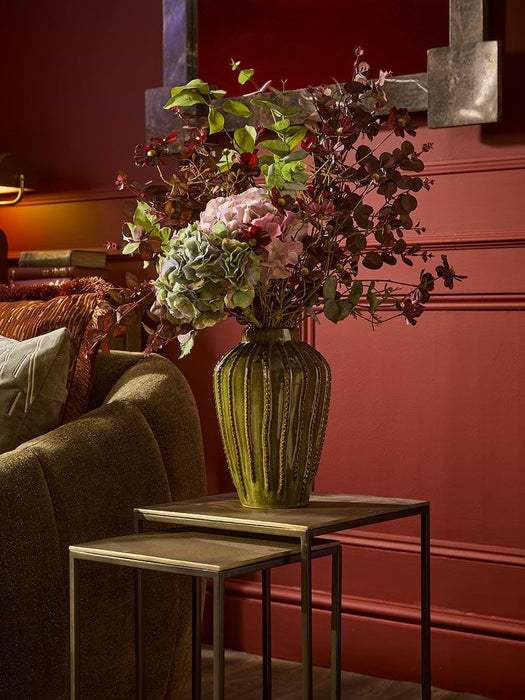 Glazed Textured Vase - Olive