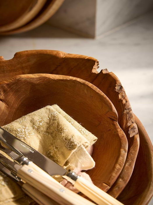 Three Teak Bowls