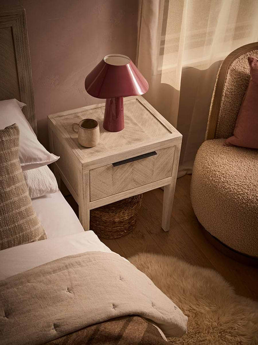 Tova Limewashed Bedside Table
