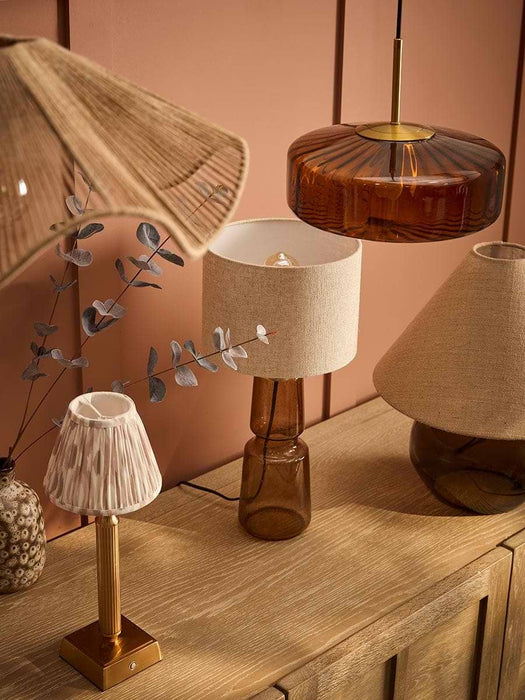 Amber Glass Table Lamp
