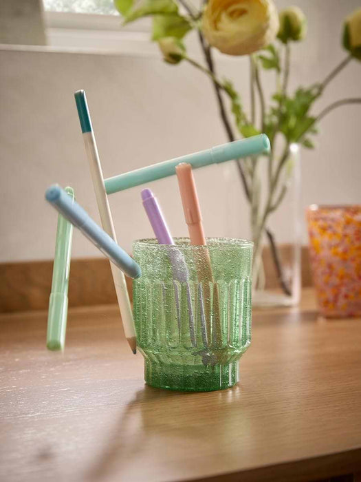 Four Coloured Glass Bubble Beakers