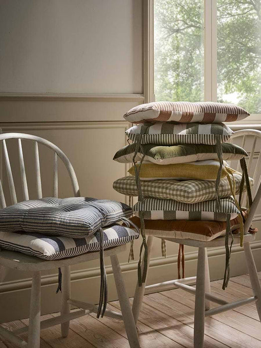 Cotton Seat Pad - Ochre Stripe