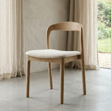 Stackable Oslo Cream Boucle Light Leg Dining Chair