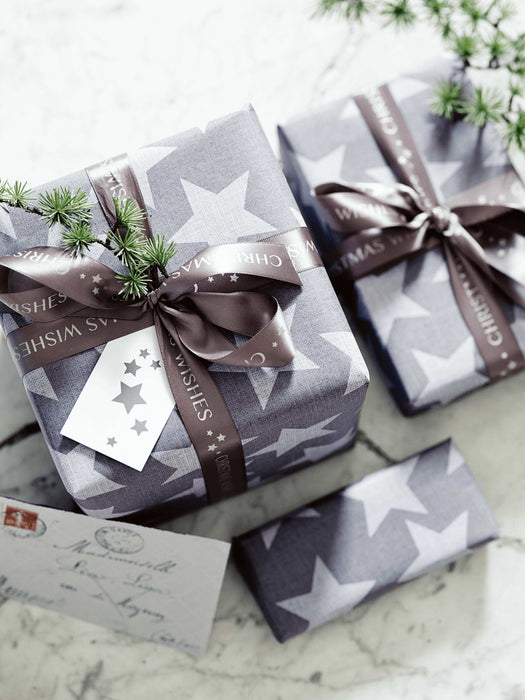 Stars Wrapping Paper - Dark Grey