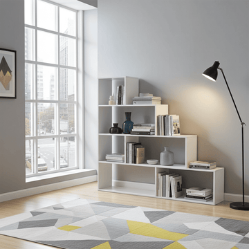 Amos Mann Bookcase White Gloss Lounge Furniture